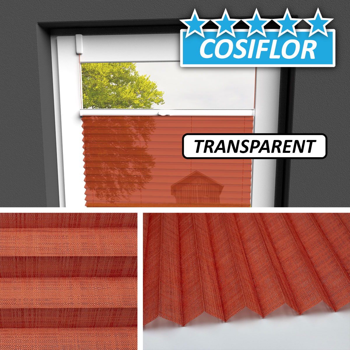 Transparentes Plissee </br>Kreta-5123